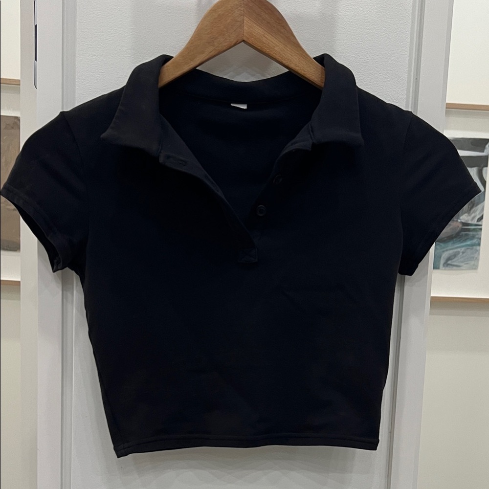 ALO Yoga Alo Cropped Prestige Polo Top with Logo XS